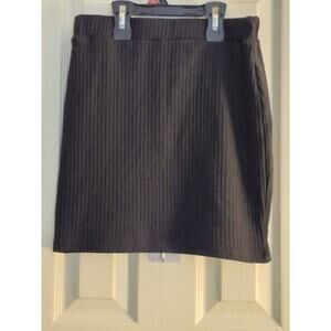 Shein Sxy Ribbed Black Mini Skirt Elastic Waist Medium Size